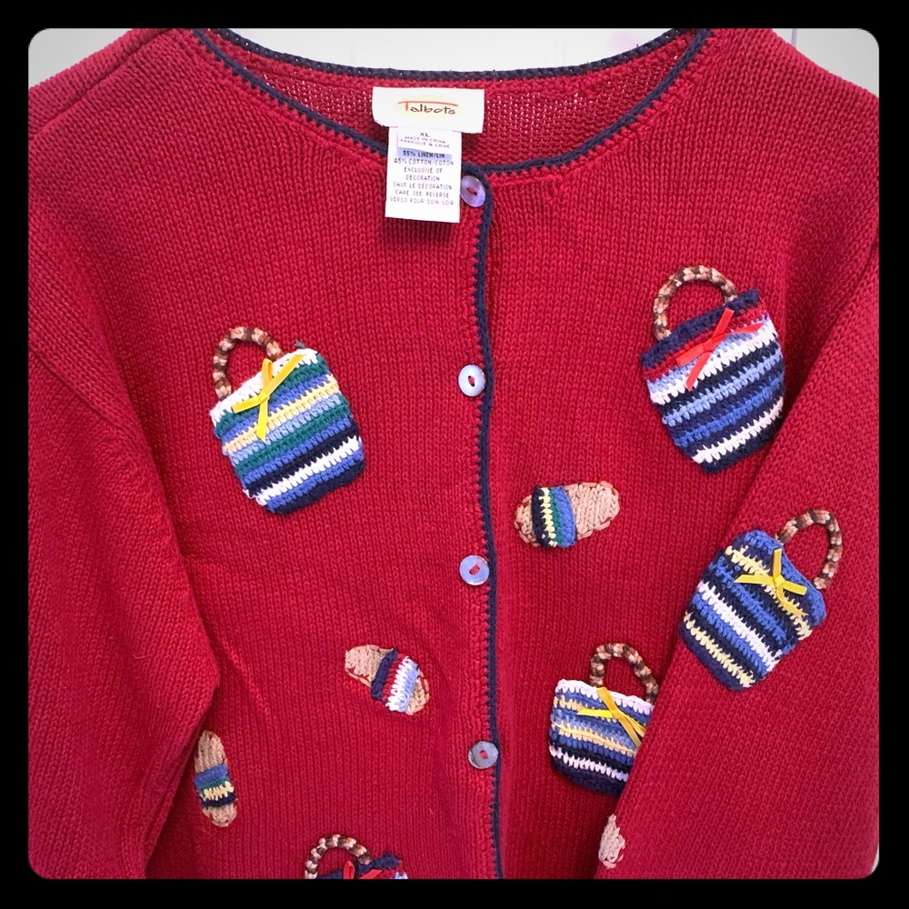 Talbots Red Cardigan